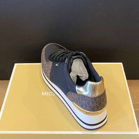 Michael Kors Monique MK Logo Signature Brown Trainer Sneakers Shoes Flats NEW - Picture 4 of 5